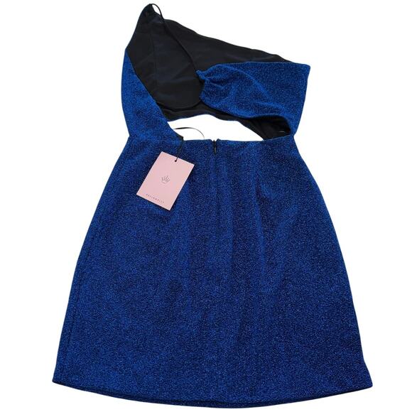Hello Molly Dress Womens 6 Blue Craving You Deserve Cutout Mini One Shoulder - Picture 6 of 13